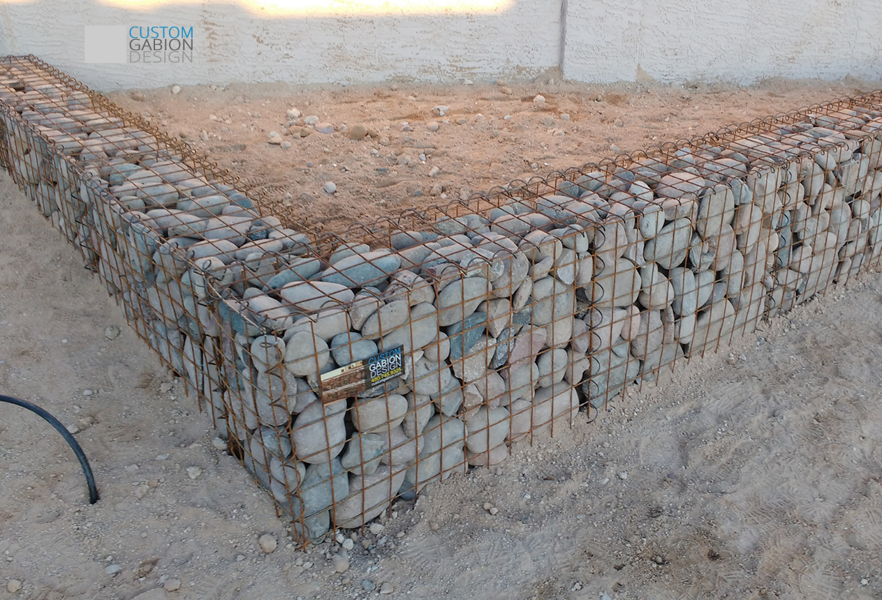 gabion retaining wall for front garden